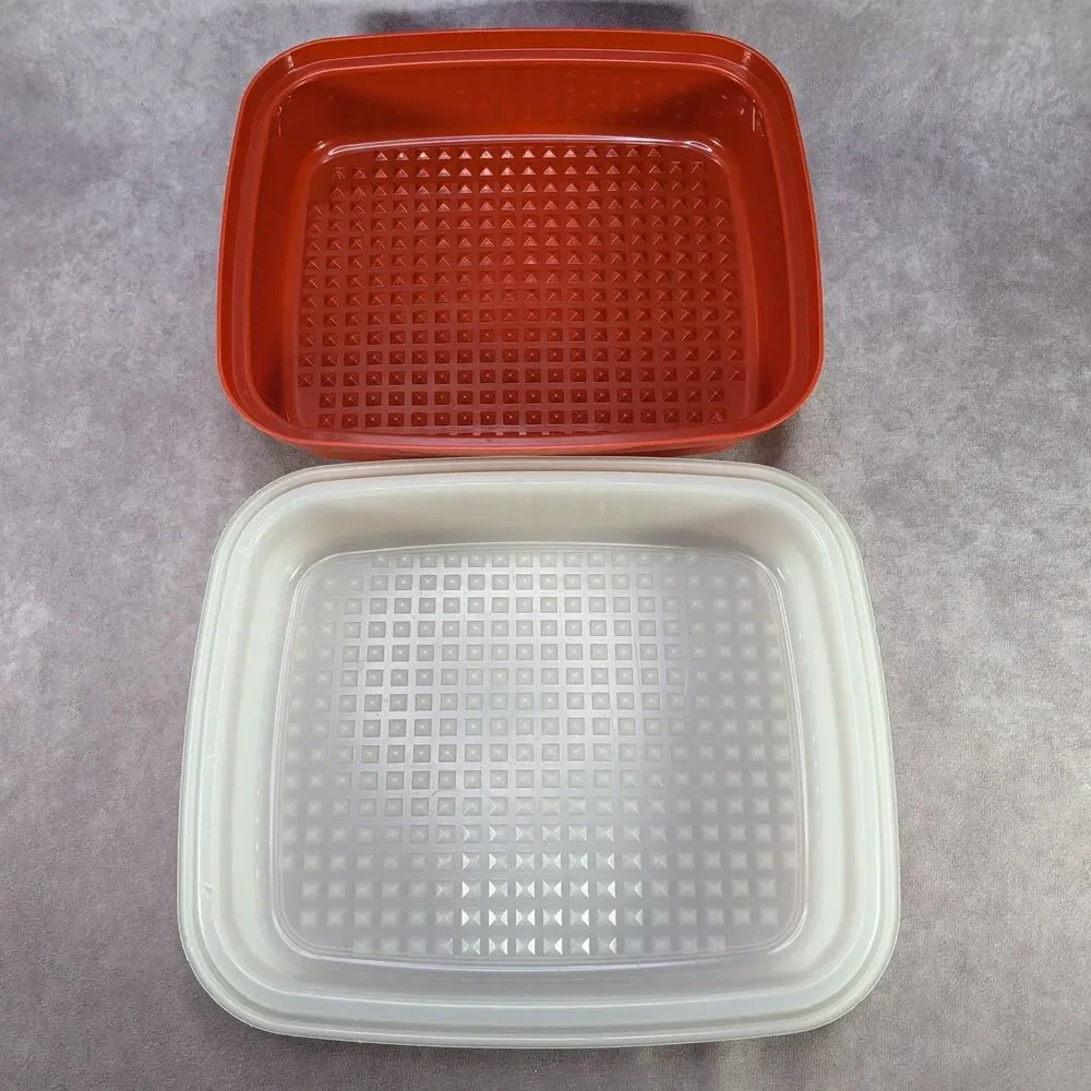 Vintage Tupperware Season Serve Large Marinade Container Red & Sheer 1294-6
